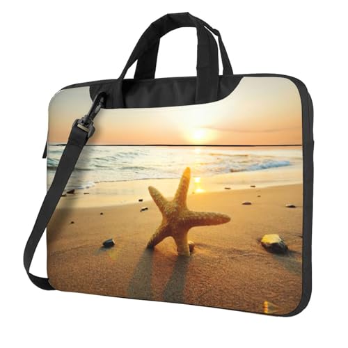 Pidgazdfgv Seestern-Laptop-Tasche, Unisex, Schultertasche, Kuriertasche, Aktentasche, Schulsaison, Schwarz , 14 inch von Pidgazdfgv