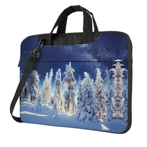 Pidgazdfgv Snow Laptoptasche, Unisex, Schultertasche, Kuriertasche, Aktentasche, Schulsaison, Schwarz , 15.6 inch von Pidgazdfgv