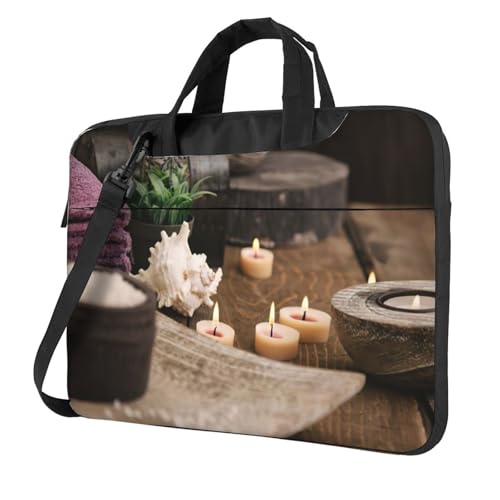 Pidgazdfgv Spa Candles Laptoptasche, Unisex, Schultertasche, Kuriertasche, Aktentasche, Schulsaison, Schwarz , 15.6 inch von Pidgazdfgv