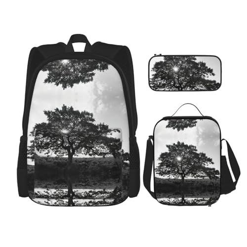 Pidgazdfgv Tree Art Rucksack für Kinder, Jungen, Mädchen, Lunchbox, Schule, Büchertasche, Set, Sekundarschüler, Studenten, Geschenk von Pidgazdfgv