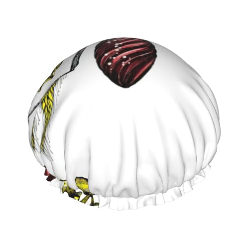 Weihnachtliche Duschhaube für Herren, Damen, wiederverwendbar, wasserdicht, lang, dick, Haarpflege, kurzes Kinderbad von Pidgazdfgv