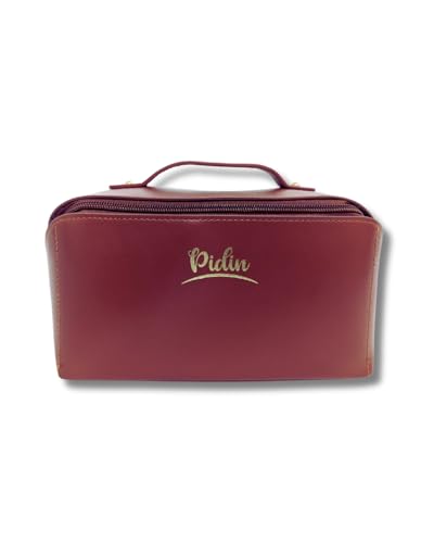 Pidin Große Kapazität Reise-Kosmetiktasche für Frauen, multifunktionale Make-up-Taschen, tragbare Kosmetiktasche mit Griff und goldfarbenem Reißverschluss., CAMEL, Kosmetiktasche, Reiseset und von Pidin