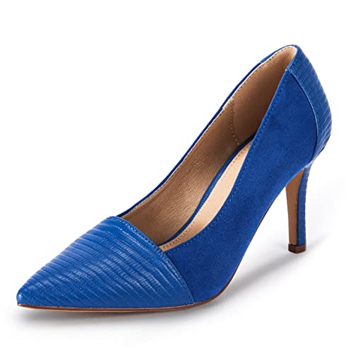 PiePieBuy Damen-Pumps mit spitzem Zehenbereich, Stiletto, klassisch, für Party, Büro, königsblau, 37 EU von PiePieBuy