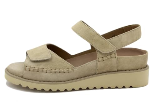 PieSanto - 240412 Sandalen, herausnehmbare Einlegesohle aus Veloursleder, für Damen, Beige 35914, 40 EU von PieSanto