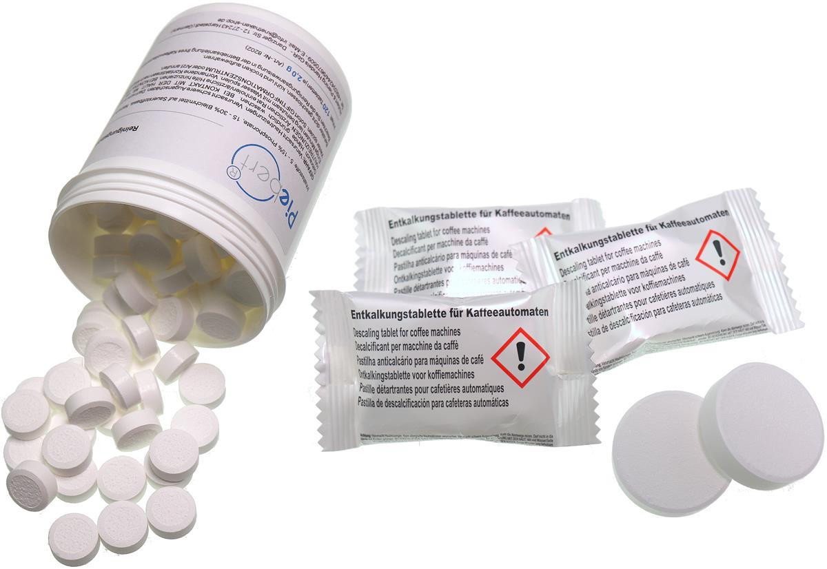 Piebert Sparset: 120 Reinigungstabletten + 30 Entkalkungstabletten für Kaffeev Pflegeset von Piebert