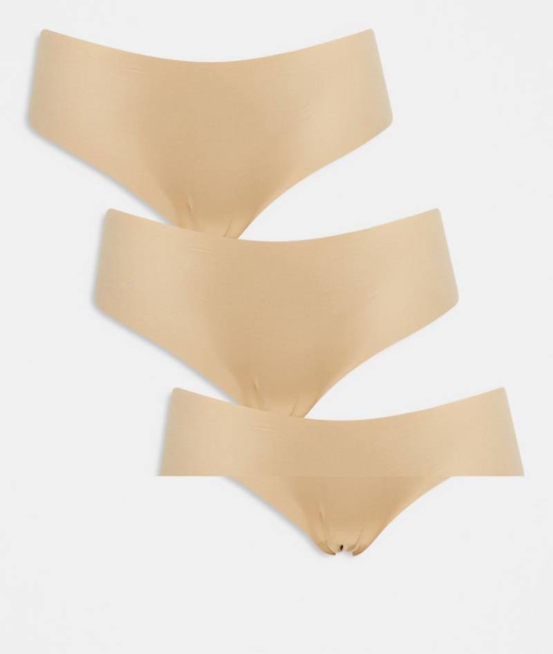 Pieces - 3er-Pack Slips in Beige-Neutral von Pieces