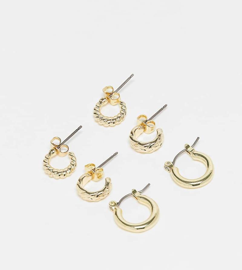 Pieces - 3er-Pack kleine Creolen in Goldoptik-Goldfarben Pieces - 3er-Pack kleine Creolen in Goldoptik-Goldfarben von Pieces