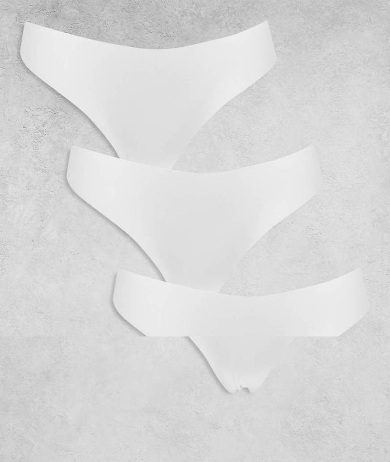 Pieces - 3er-Pack nahtlose Tangas in Weiß von Pieces