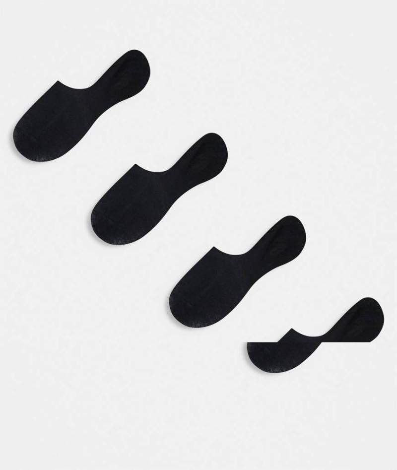 Pieces - 4er-Pack unsichtbare Füßlinge in Schwarz von Pieces