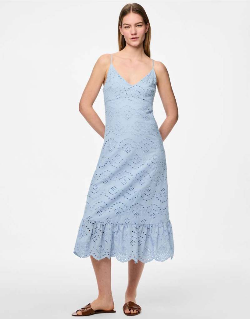 Pieces - Ärmelloses Kleid in Hellblau von Pieces