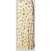 Pieces Ausgestellter Midi-Rock mit Allover-Muster Modell 'NYA' in Offwhite, Größe XL von Pieces