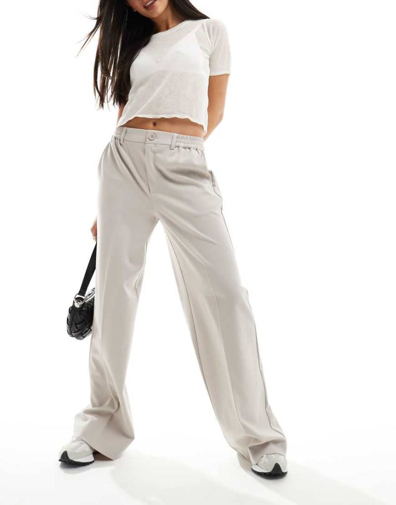 Pieces - Elegante Hose in Hellgrau mit weitem Schnitt-Neutral von Pieces