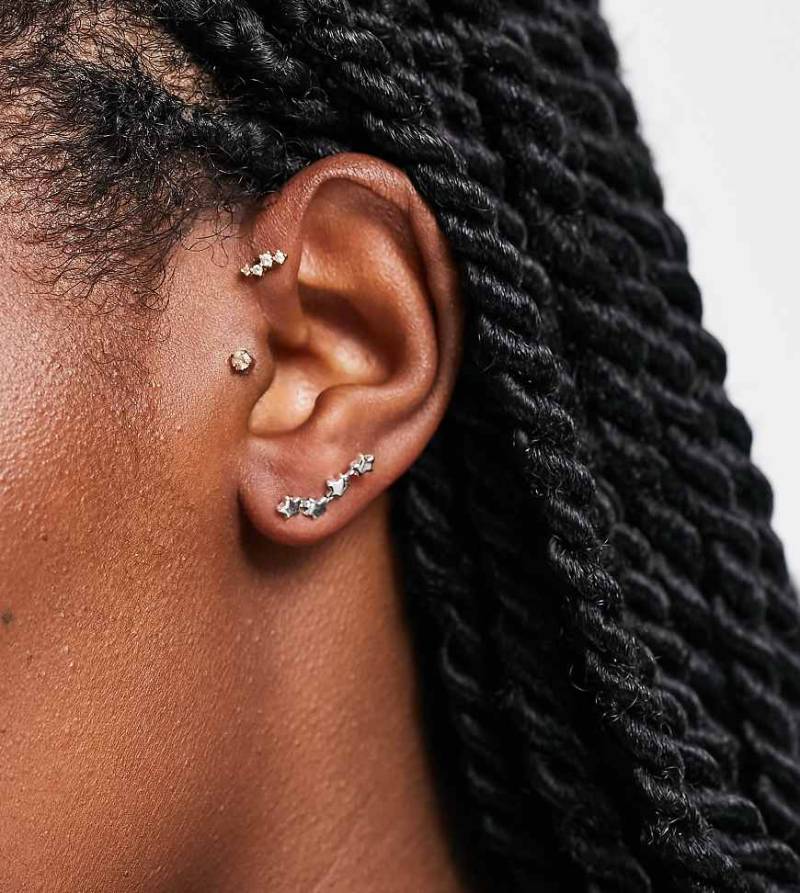 Pieces - Ohrstecker aus plattiertem Sterlingsilber mit sternförmigem Design von Pieces