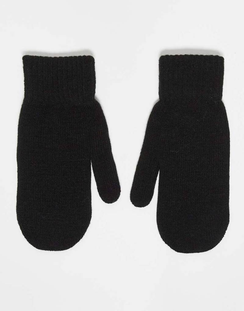 Pieces - Fäustlinge aus Strick in Schwarz mit Touchscreen-Funktion von Pieces