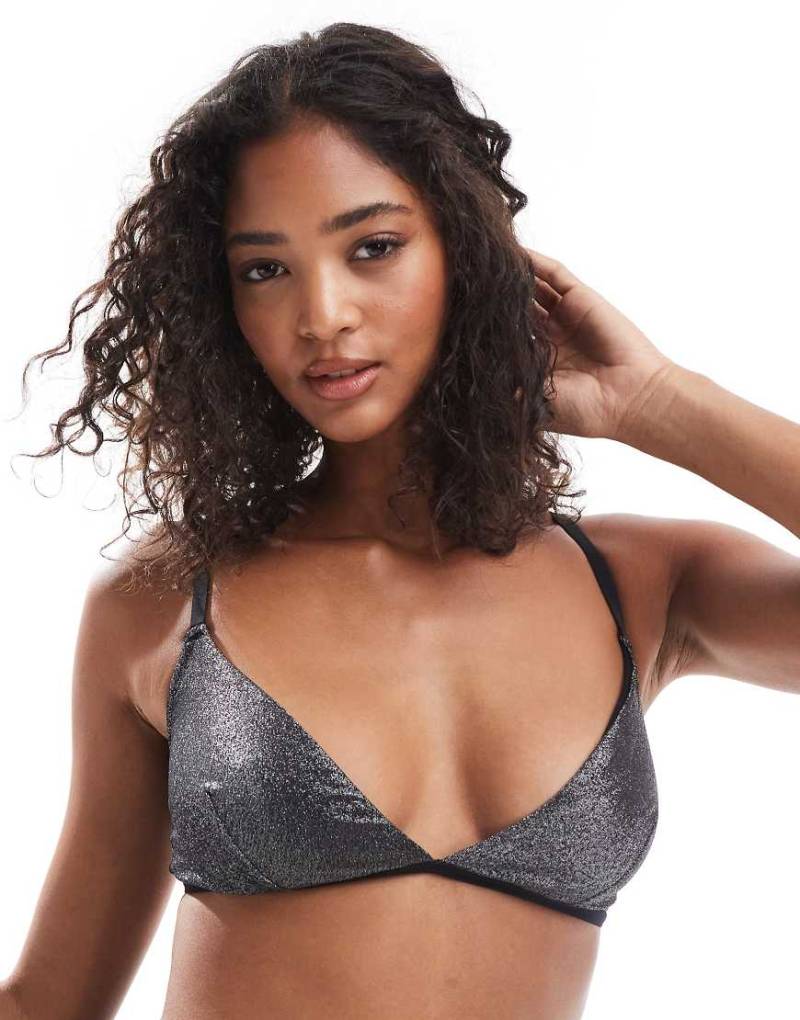 Pieces - Glitzernder BH in Schwarz von Pieces