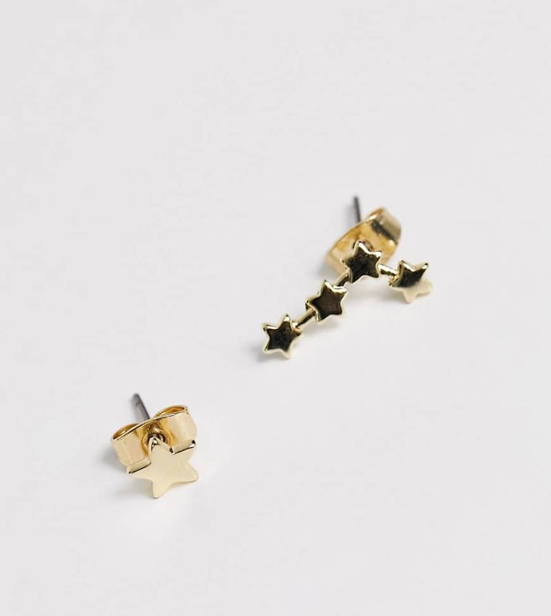Pieces - Goldfarbene Ohrstecker mit Sternbilddesign, 18-karätige Vergoldung von Pieces