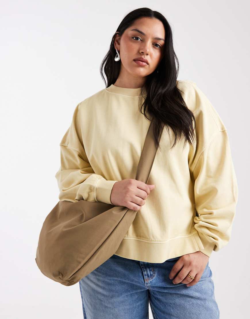 PIECES - Oversize-Umhängetasche in Steinbeige-Neutral von Pieces