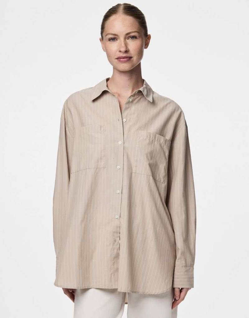 Pieces - Hemd in Geschirr-Beige-Neutral von Pieces