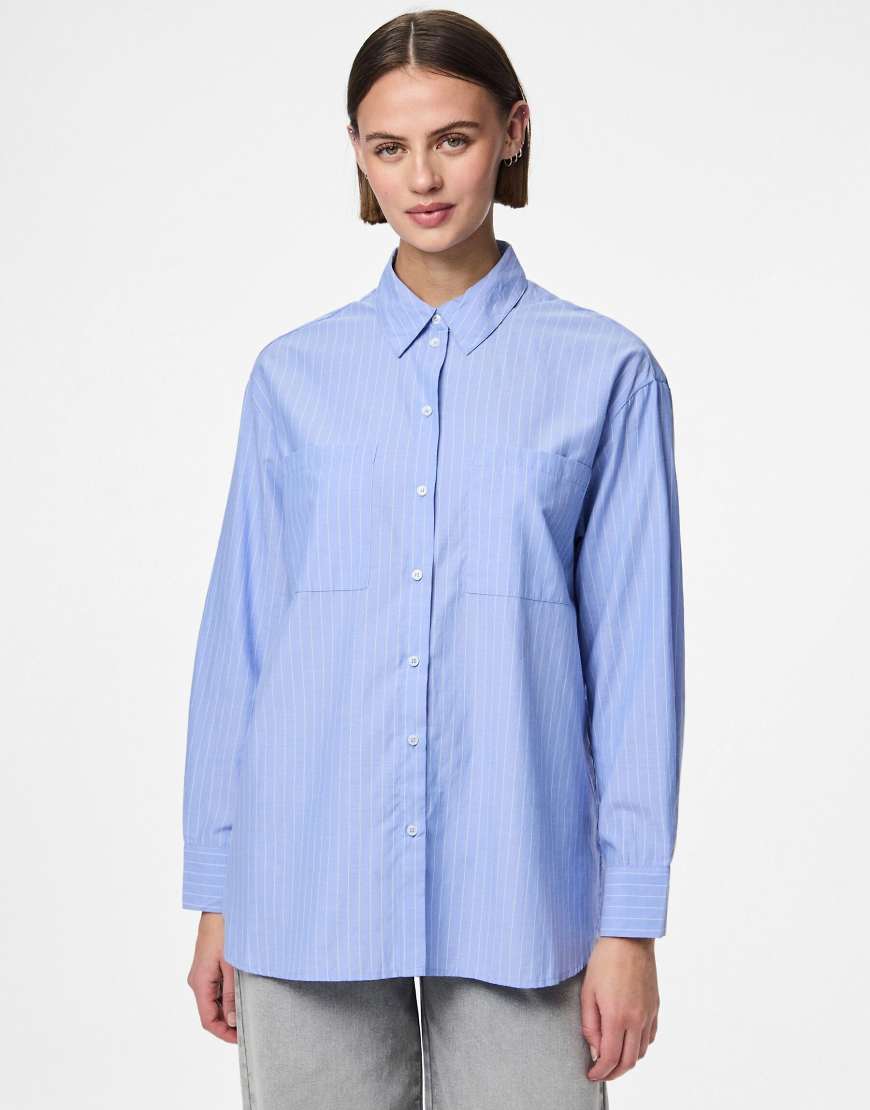 Pieces - Hemd in Grapemist-Blau von Pieces