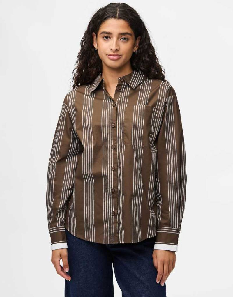 Pieces - Hemdbluse in Delicioso-Brown von Pieces