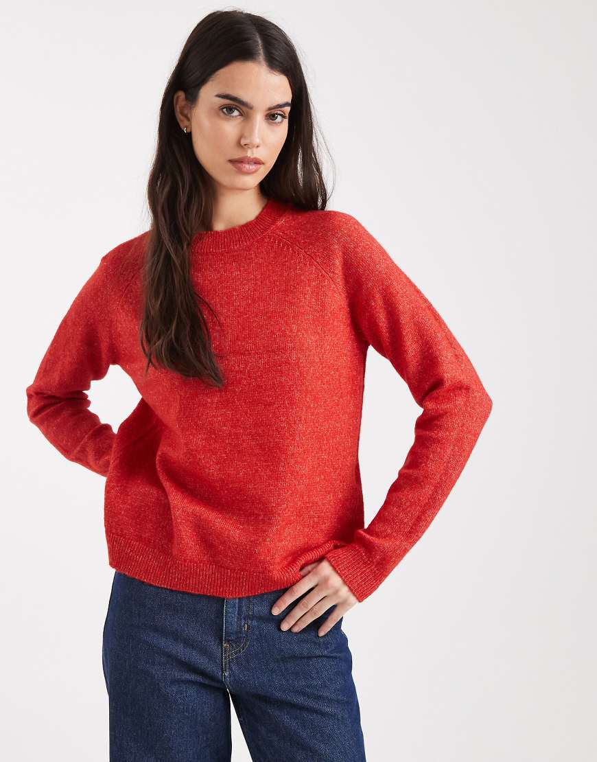 Pieces - Hochgeschlossener Pullover in Rot von Pieces