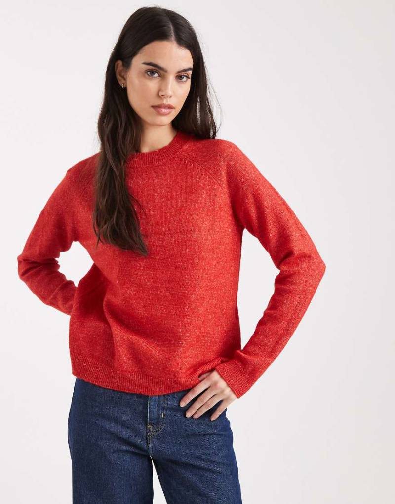 Pieces - Hochgeschlossener Pullover in Rot von Pieces