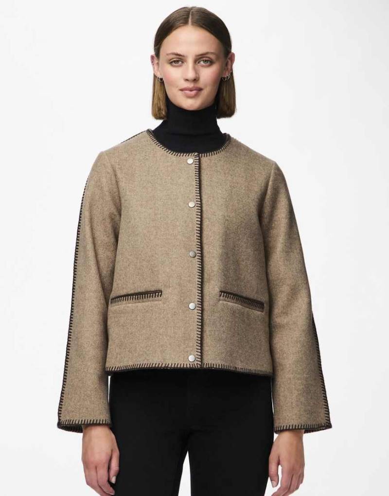 Pieces - Jacke in Morchelbraun-Brown von Pieces