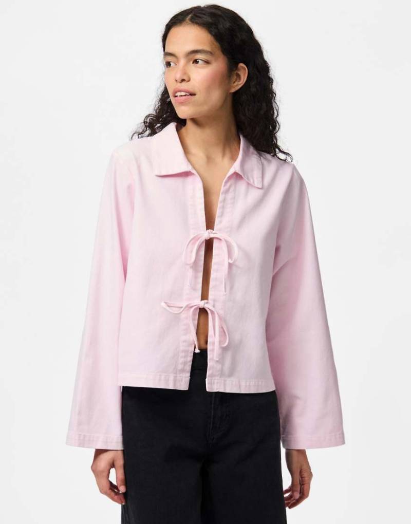 Pieces - Jeanshemd in Pink-a-Boo-Rosa von Pieces