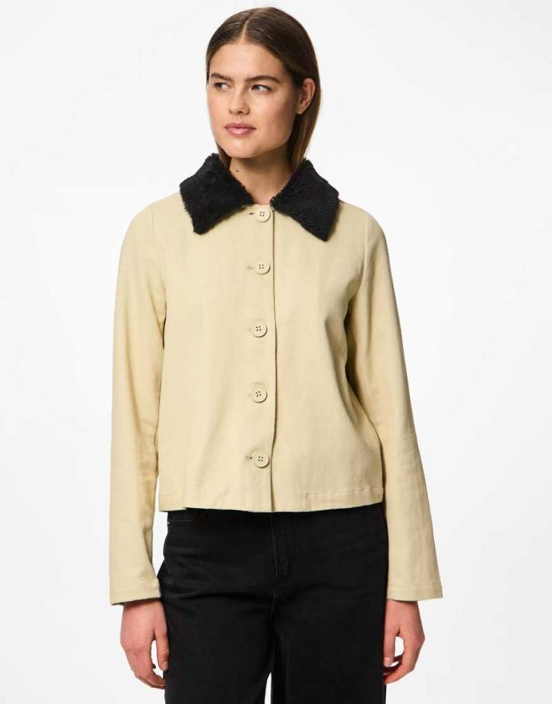 Pieces - Jeansjacke in Beige-Neutral von Pieces