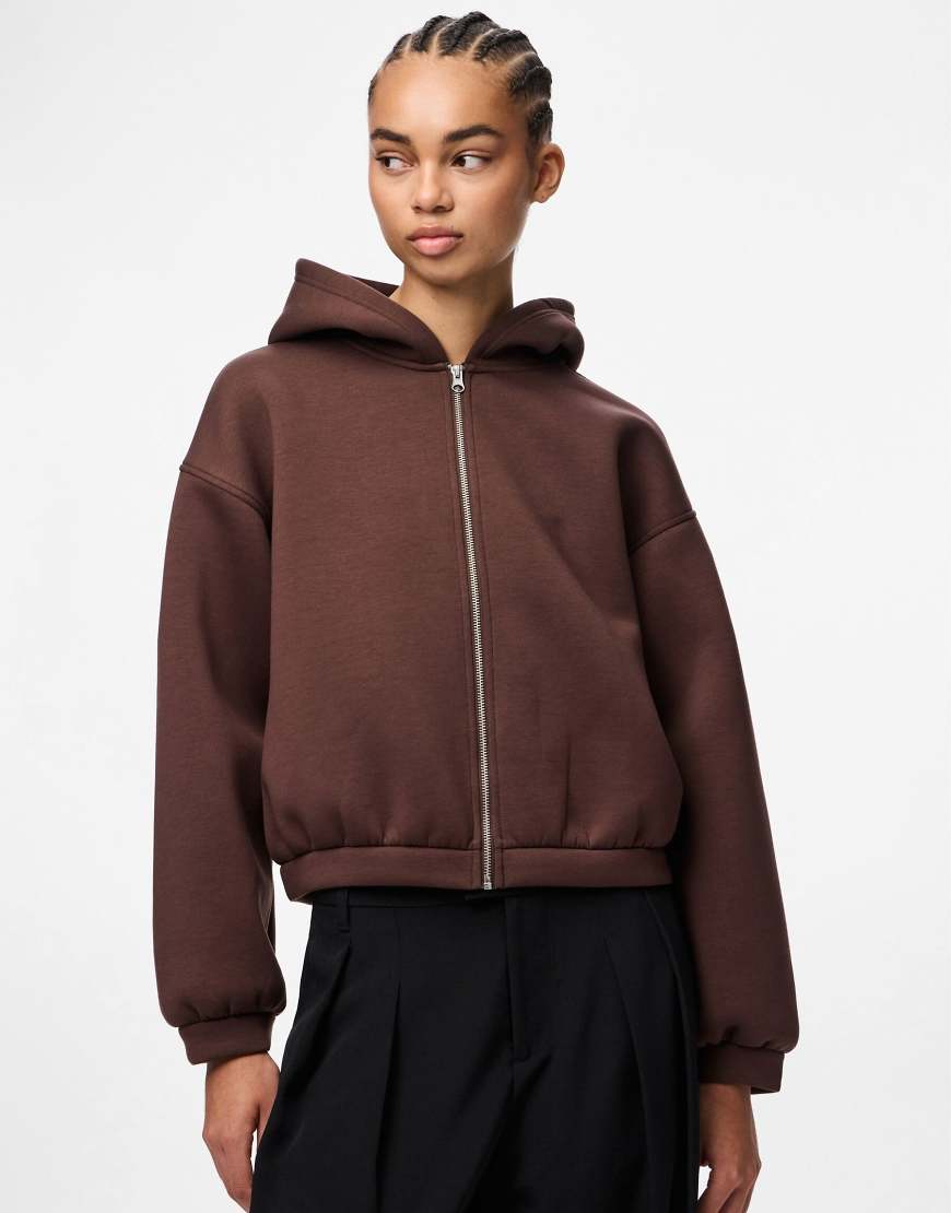 Pieces - Kapuzenpullover in Chicory Coffee-Brown von Pieces