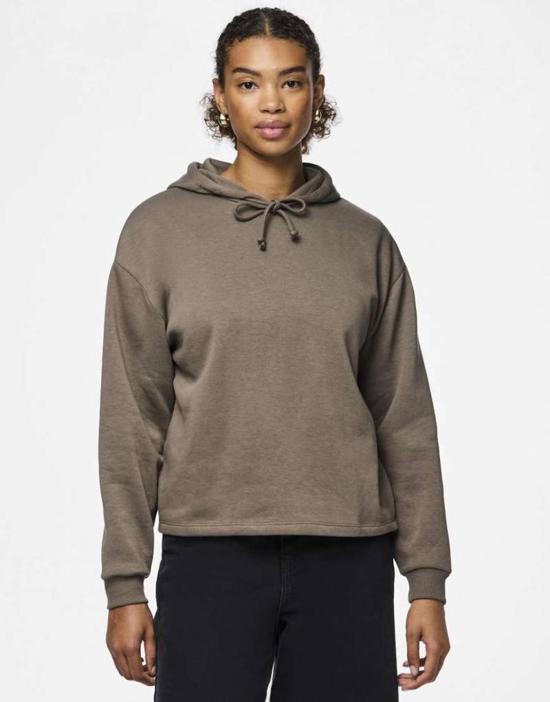Pieces - Kapuzenpullover in Morchelbraun-Brown von Pieces