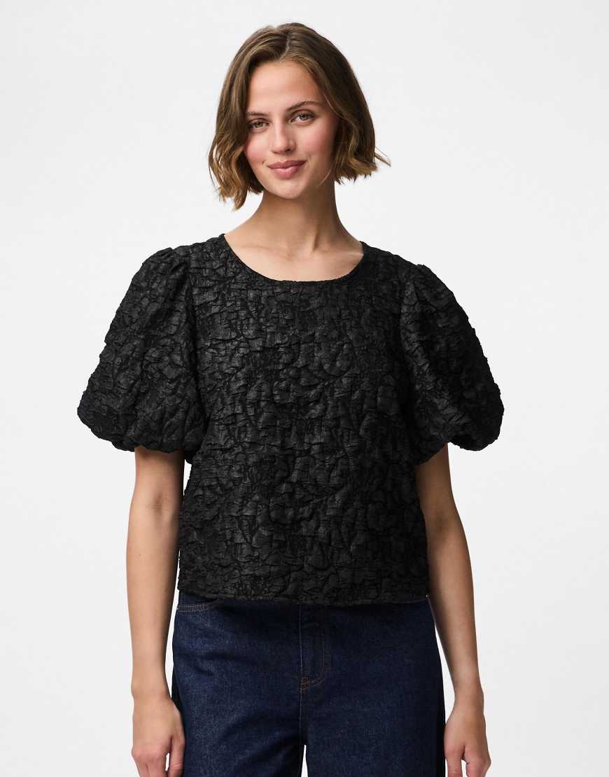 Pieces - Kurzärmlige Bluse in Schwarz Pieces - Kurzärmlige Bluse in Schwarz von Pieces