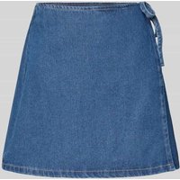Pieces Leicht ausgestellter Jeansrock in Wickel-Optik Modell 'FIBBO' in Dunkelblau, Größe M von Pieces