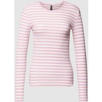 Pieces Longsleeve mit Streifenmuster Modell 'RUKA' in Rosa, Größe L von Pieces