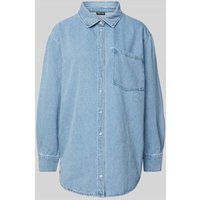 Pieces Loose Fit Jeanshemd aus Baumwoll-Mix Modell 'MAISIE' in Hellblau, Größe S von Pieces