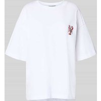 Pieces Loose Fit T-Shirt aus reiner Baumwolle Modell 'TOBSTER' in Weiss, Größe L von Pieces