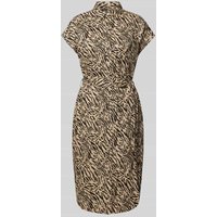 Pieces Midikleid mit Allover-Print Modell 'NYA' in Sand, Größe XS von Pieces