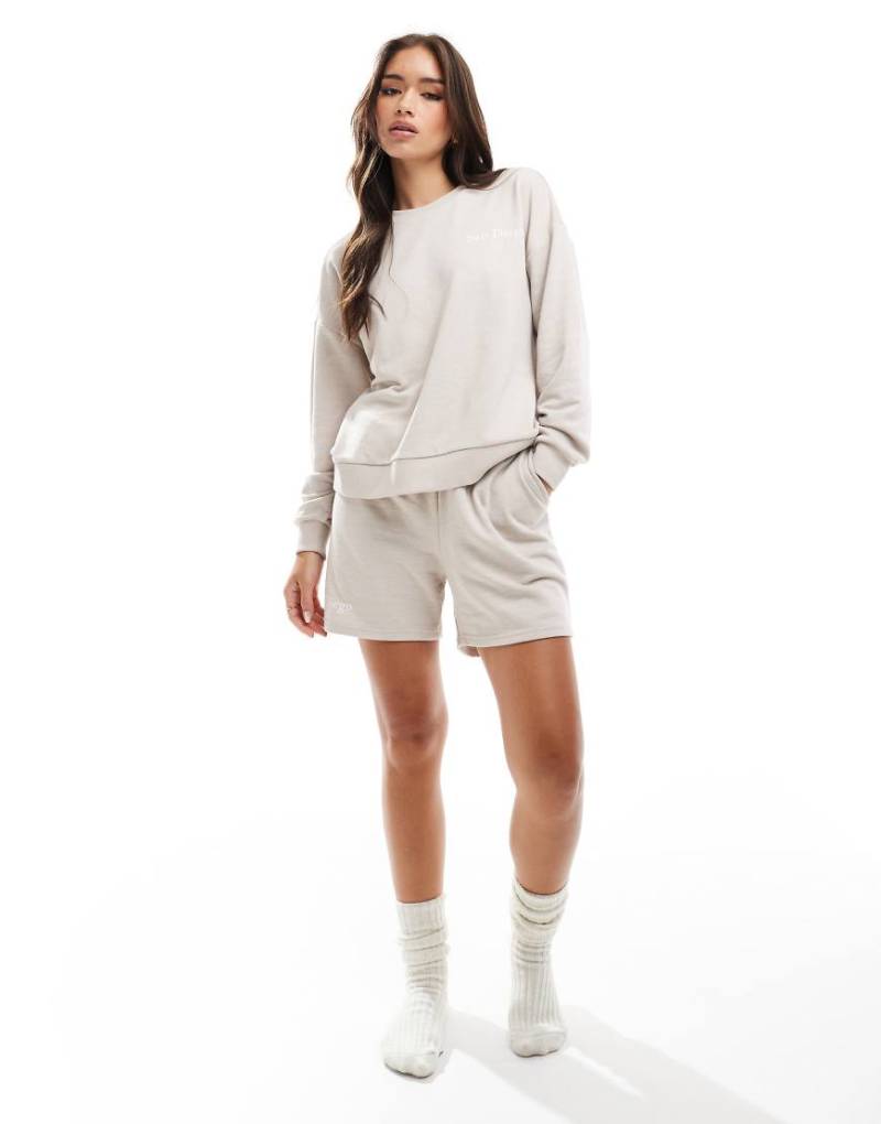 Pieces - Mix and Match - Sweatshirt in Cremeweiß von Pieces