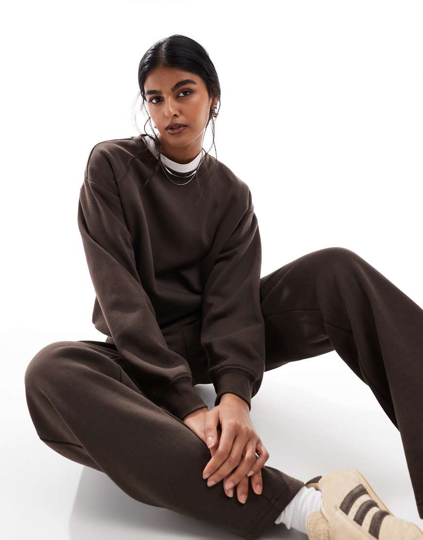 Pieces - Oversize-Sweatshirt in Schokoladenbraun, Kombiteil Pieces - Oversize-Sweatshirt in Schokoladenbraun, Kombiteil von Pieces