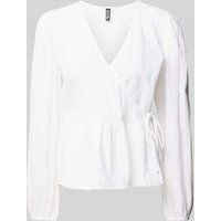 Pieces Regular Fit Langarmbluse aus reine Baumwolle in Wickel-Optik Modell 'MILLA' in Weiss, Größe L Pieces Regular Fit Langarmbluse aus reine Baumwolle in Wickel-Optik Modell 'MILLA' in Weiss, Größe L von Pieces