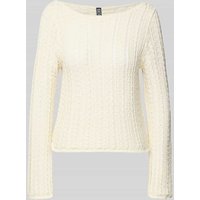 Pieces Regular Fit Pullover mit U-Boot-Ausschnitt Modell 'SIRI' in Offwhite, Größe L von Pieces