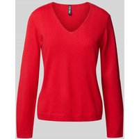 Pieces Regular Fit Pullover mit V-Ausschnitt Modell 'BREE' in Rostrot Melange, Größe M von Pieces
