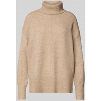 Pieces Regular Fit Rollkragenpullover mit Wollanteil Modell 'MALOU' in Ecru, Größe S von Pieces