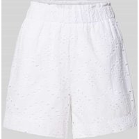 Pieces Regular Fit Shorts aus reiner Baumwolle Modell 'VILDE' in Weiss, Größe M von Pieces