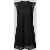 Pieces Regular Fit Spitzenkleid mit Muschelsaum Modell 'OLLINE' in Black, Größe XS von Pieces