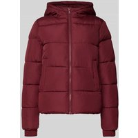 Pieces Regular Fit Steppjacke mit Kapuze Modell 'BEE NEW' in Dunkelrot, Größe M von Pieces