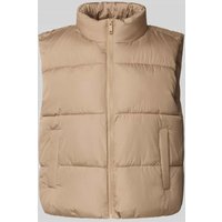 Pieces Regular Fit Steppweste mit Stehkragen Modell 'BEE NEW' in Beige, Größe S von Pieces