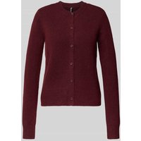 Pieces Regular Fit Strickjacke mit Woll-Anteil Modell 'MALOU' in Dunkelrot Melange, Größe L von Pieces