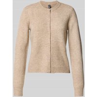 Pieces Regular Fit Strickjacke mit Woll-Anteil Modell 'MALOU' in Taupe, Größe M von Pieces