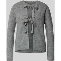 Pieces Regular Fit Strickjacke mit Woll-Anteil Modell 'SILLY' in Mittelgrau Melange, Größe M von Pieces